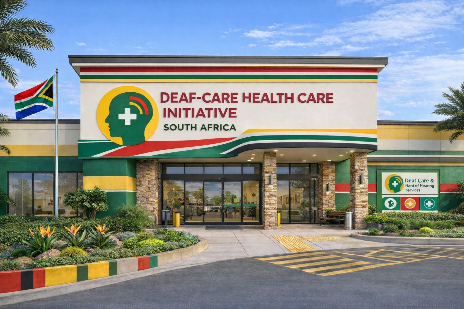 The Deaf-Care Healthcare Initiative branded building in South Africa